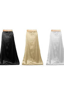 Combo Women's Satin Petticoat Inskirt (Black, Light-Beige, White)