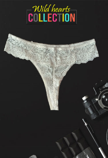 Etam Double Up Daisy White Floral Lace Thong(sold out)