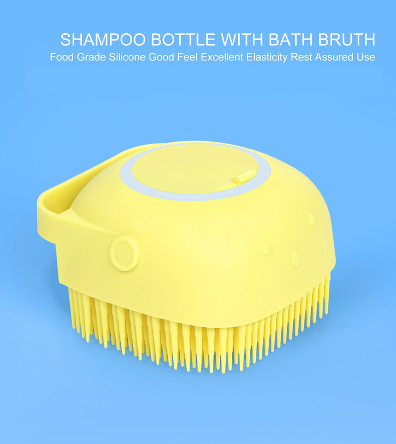 1348 Silicone Massage Bath Body Brush Soft Bristle With Shampoo Dispenser - DeoDap