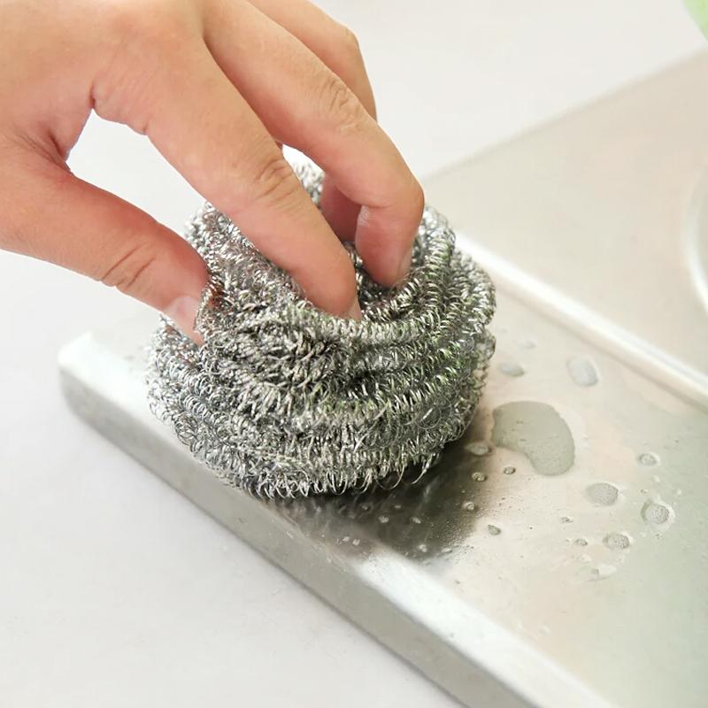 2384 Round Shape Stainless Steel Scrubber (Pack of 6) - 
