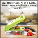 2025 Maitri Plastic 12-in-1 Jumbo Manual Vegetable Grater, Chipser and Slicer