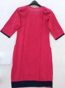 Ruby Kurti With Leaves & Blue Lines - RMFK000300002BLMBL