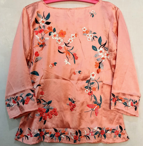 Peach Multi-color Embroidery Top-NT000001PEACH-PINK