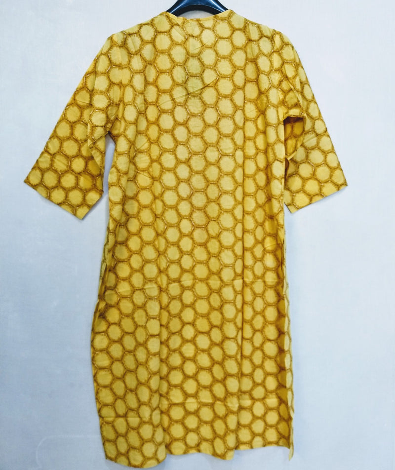 Women Yellow Kurti with Amazing Embroidery - NT000051YELLOW