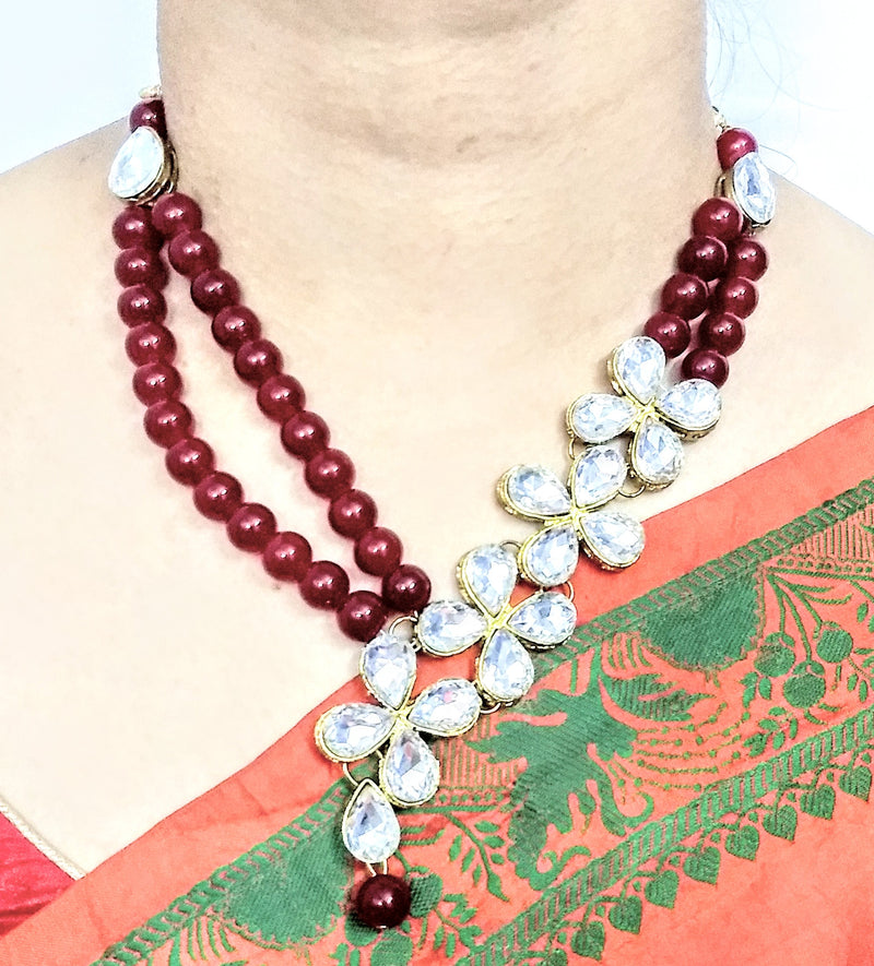 Urban Red Beads Necklace for Girls