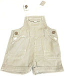 Baby Dungaree (0 - 16 Months) With Stretchable Strap White & Olive Vertical Lines - NT00001DSSVWO