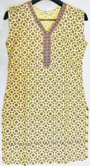 Short Kurti Yellow & Purple Cut Sleeves - WSB00029PYCSK