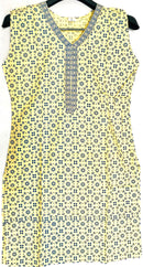 Short Kurti Yellow & Blue Cut Sleeves - WSB00029BYCSK