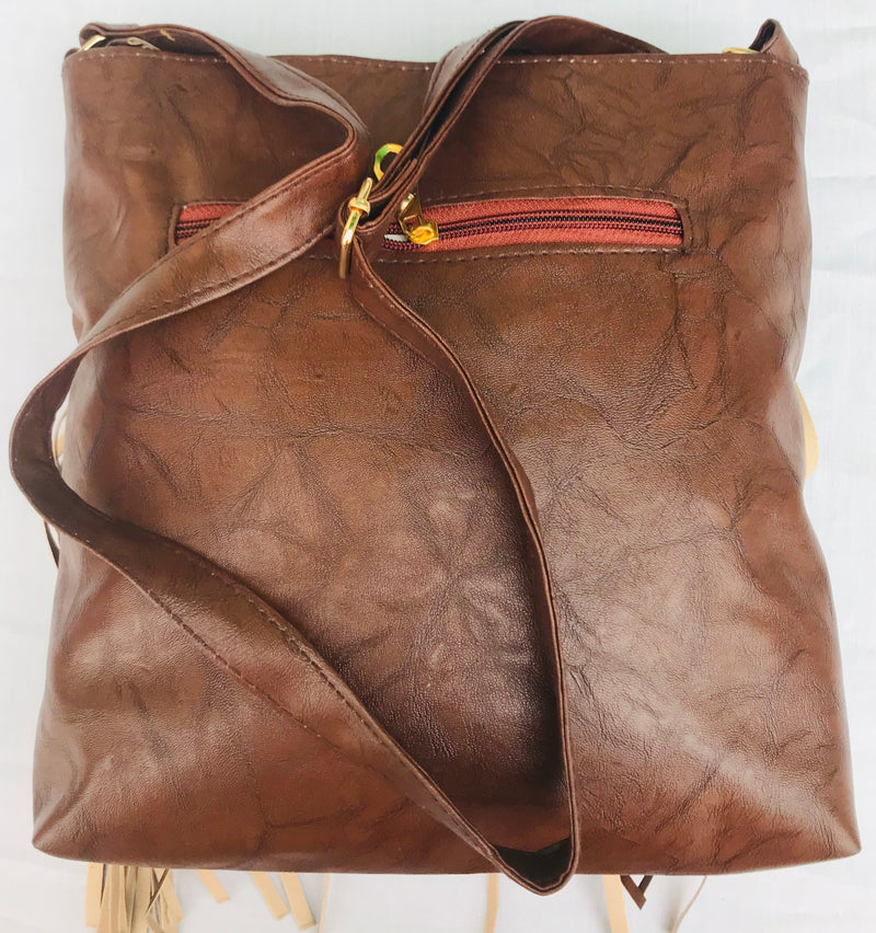Coffee Color Diamond & Star Studded Handbag - YB000591CDSSH