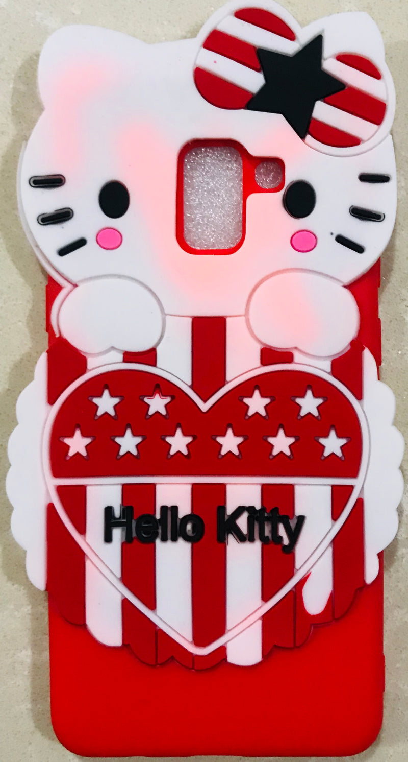 Full Kitty Case for S Galaxy A8 Plus  3D Cute Soft Silicone Hello Kitty Back Cover for S Galaxy A8 Plus)