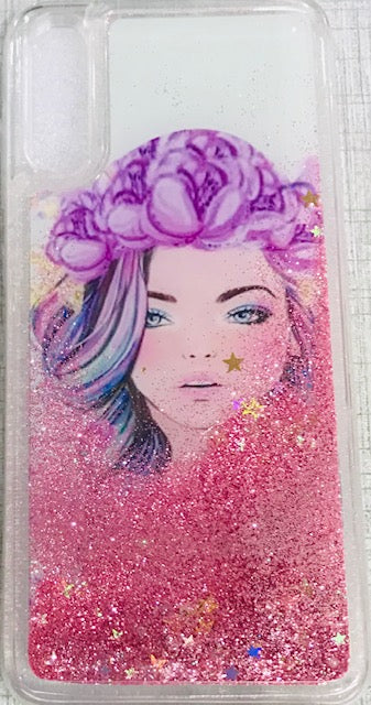 Glitter Sparkle Stars Soft Silicone Transparent Back Cover for Samsung Galaxy A2CORE - Pink/Red/Golden/Blue
