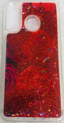 Liquid Flowing 3D Bling Glitter Star Transparent Soft Back Cover for Samsung Galaxy M20 - Pink/Red/Purple/Golden