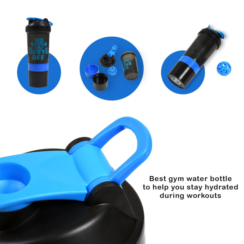 1774 Protein Shaker Bottle|Gym|Water Bottle with 2 Storage Compartment|BPA Free| 500ml 