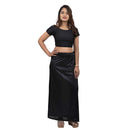 Indian Saree Satin Solid Fabric Petticoats Skirt For Her