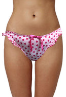 Ladies Cute Heart Print Ruffle Plush Thong(sold out)