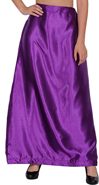 Ladies Glossy silk Underskirt Combo Pack of 2 Orange Purple.