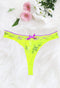 Neon Green Rose Sheer Net Lace Thong Panty(Sold Out)