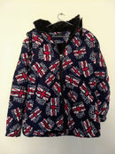 Kids Winter Blue Jacket With Text & English Flag - RMKJ005200001BEF-1