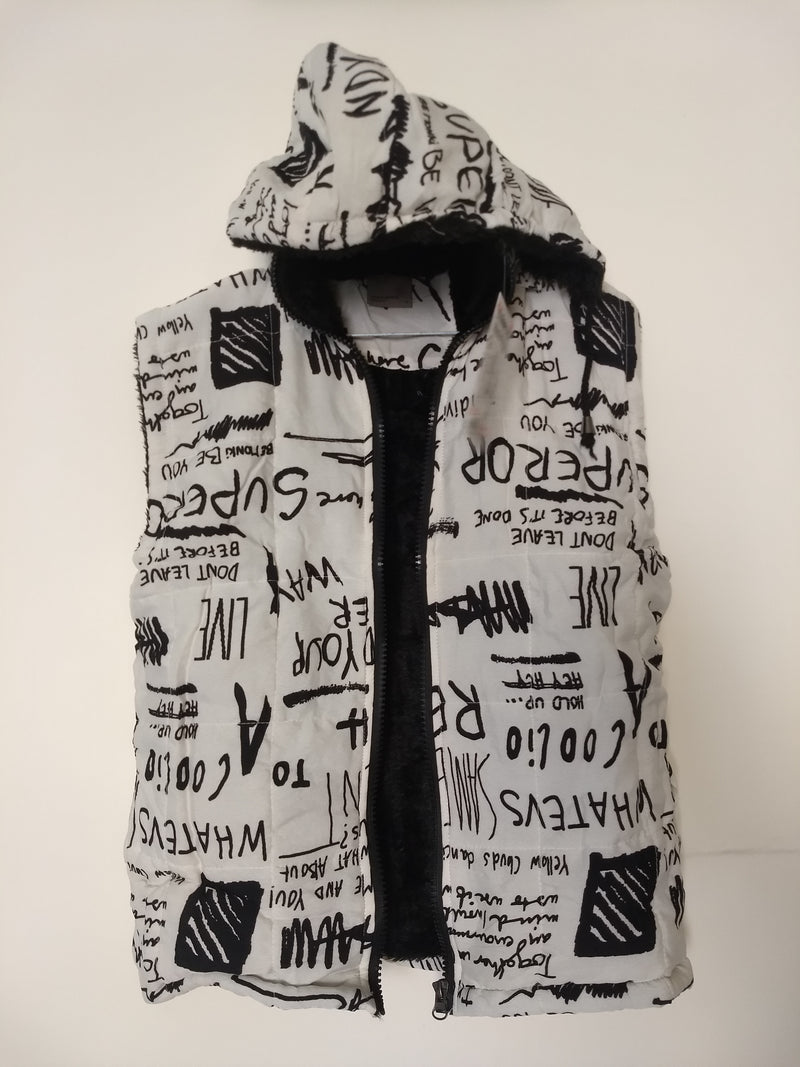 Girl's Winter Half Sleeves Printed Jacket with Hood - RMKJ002200001WBBW-1