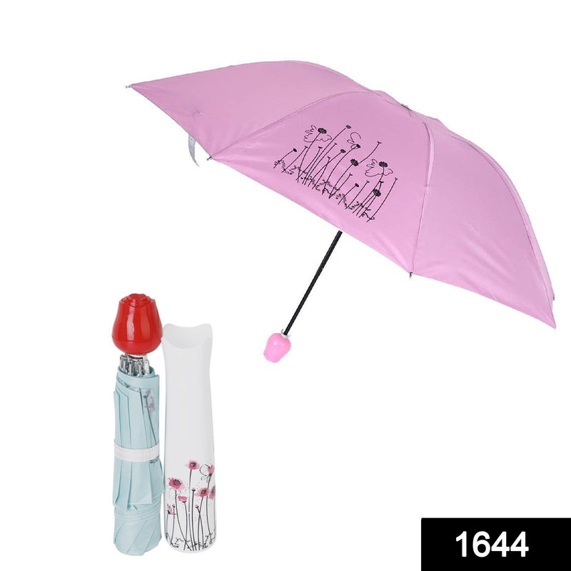 1644 Rose umbrella Lightweight Waterproof UV Protection Mini Folding Creative Rose Flower Case - DeoDap