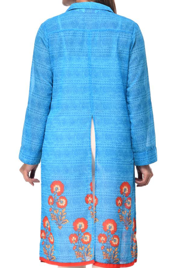 Women Polyester Dyed Straight Kurti - MKBIBAK000003TURQUOISE