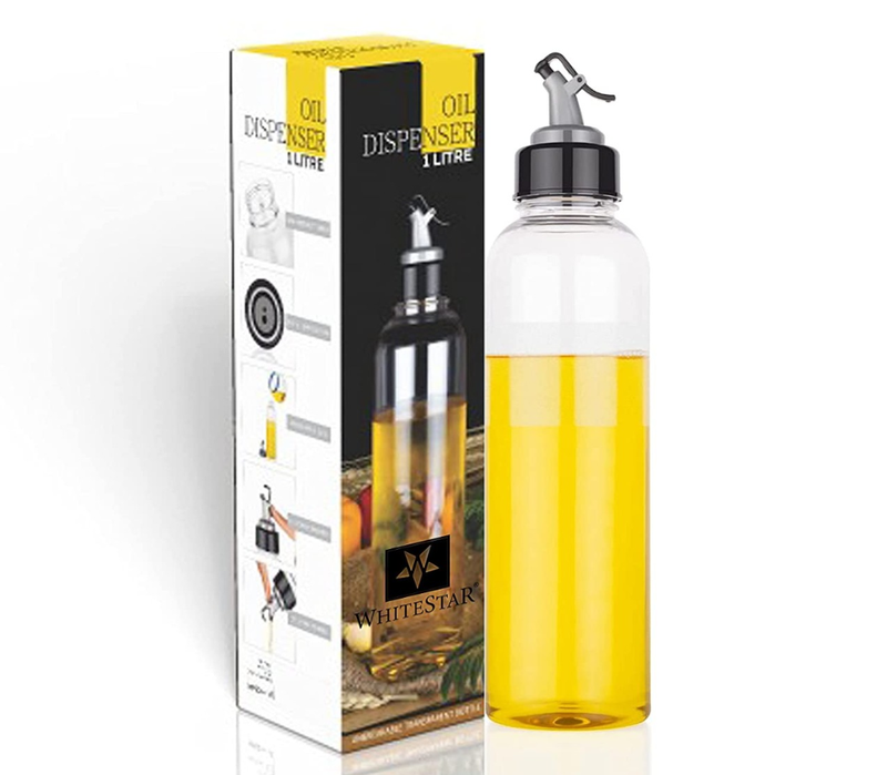 2346 Oil Dispenser Transparent Plastic Oil Bottle |Clear 1 Liter