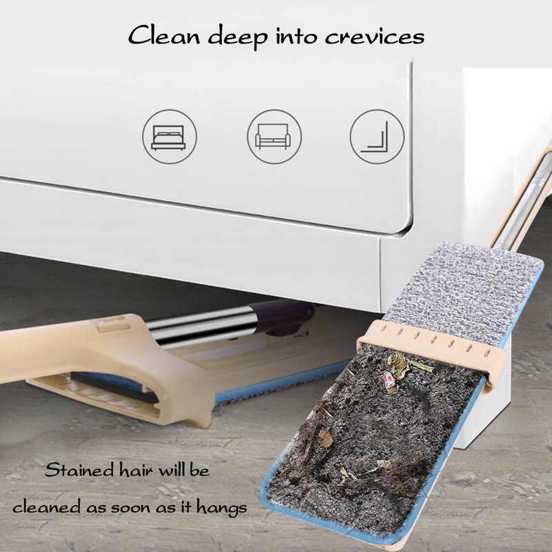 4623  360° Flexible Head Mop Hands-Free Microfiber Flat Spin Mop