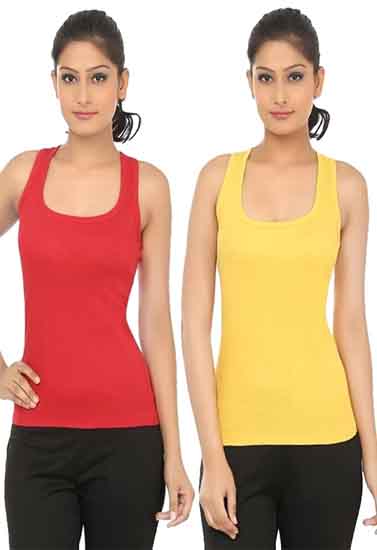 Set Of Two Bright Coloured Tank Top