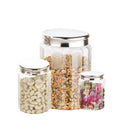 2456 Glass jar Container Coming with Metal Air Tight and Rust Proof Cap (Set of 3) - 