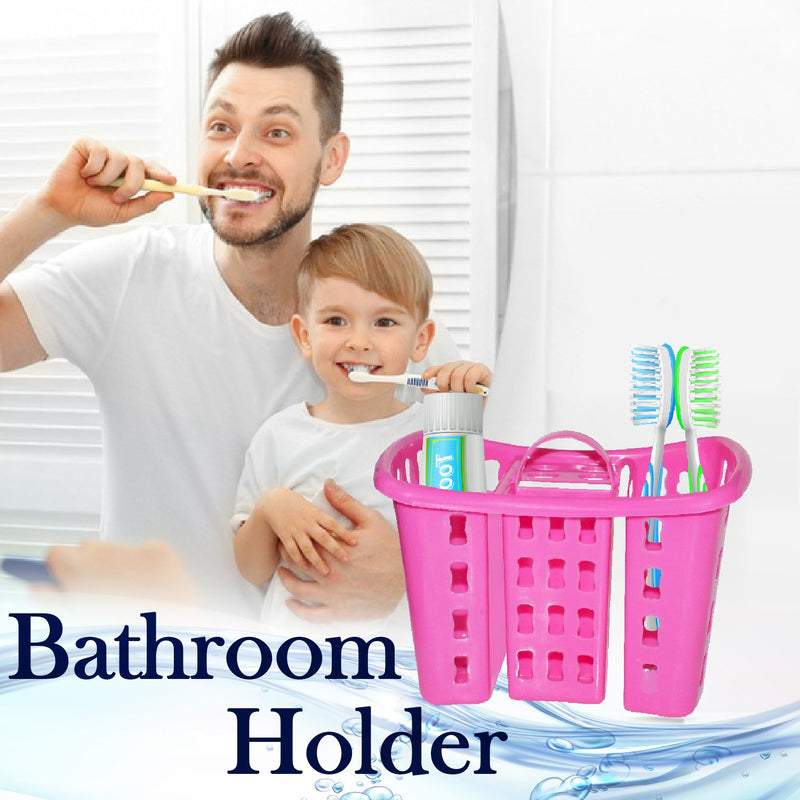 2450 Toothbrush Toothpaste Bathroom Organizer Stand 4-in-1 Holder - 