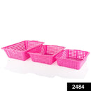 2484 Plastic Multiple Size Cane Fruit Baskets (3 Size Large, Medium, Small) - Your Brand