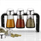 2458 Glass Spice Jar Kitchen Storage Round Jars Airtight Steel Cap (Set Of 6) - 
