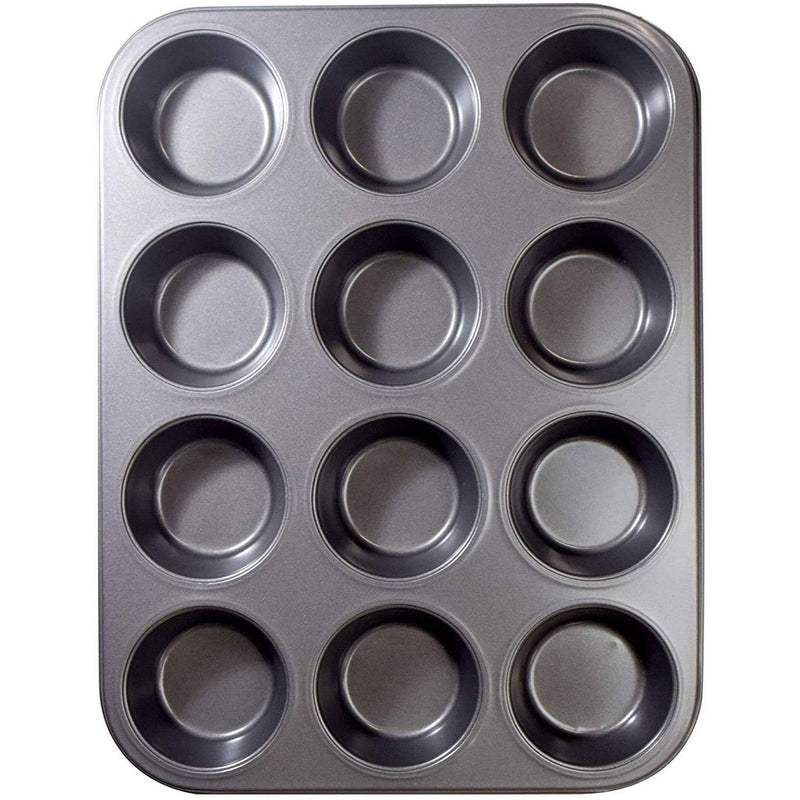 7057 Non-Stick Carbon Steel 12-Cup Muffin Pan Midi Shape Muffins, Cupcake Mold