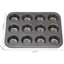 7057 Non-Stick Carbon Steel 12-Cup Muffin Pan Midi Shape Muffins, Cupcake Mold