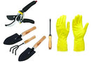 Gardening Tool kit - Cultivator, Trowel, Garden Fork, Hand Weeder & Shears Sharp Cutter Pruners Scissor & Reusable Gloves