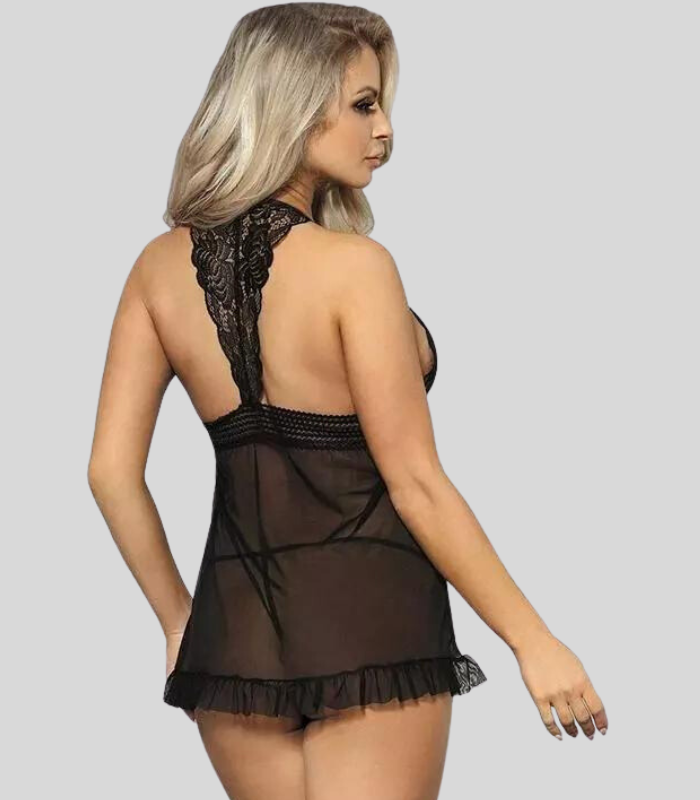 Lace Babydoll Mini Nightwear Dress