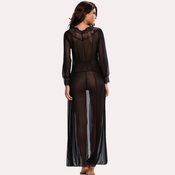 Sheer Elegance Black Nightgown