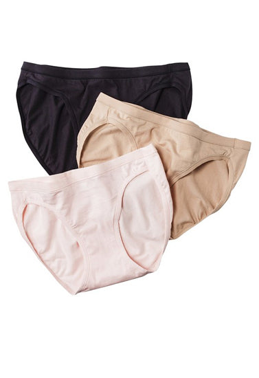 Westren Beauty  Plus Size Elastic Waist Panties 3-Pack+ 1 Free Bra