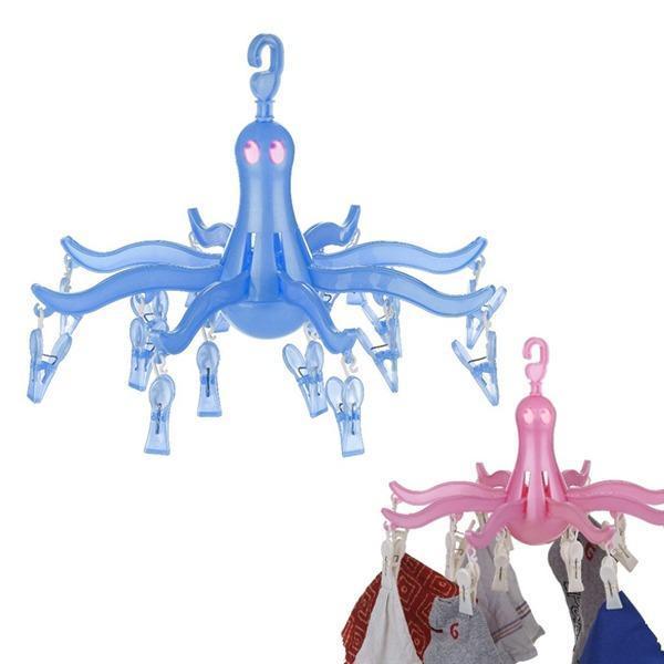 0336 Small Octopus Folding Hanging Dryer Round Folding with 16 Pegs  (Multicolor)