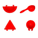 2403 4 Pcs Plastic Red Kitchen Tool Mould Dough Press - Opencho