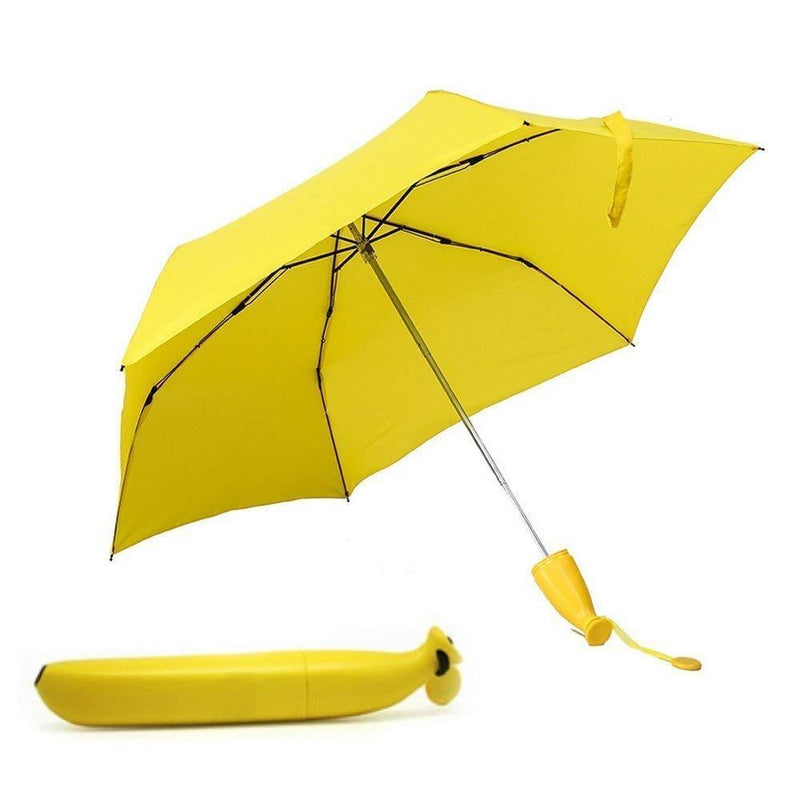 1639 Stylish Banana Shaped Mini Foldable Umbrella - DeoDap