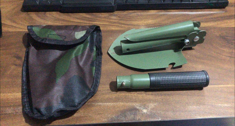 9051 Portable Camping Hiking Garden Mini Folding Shovel with Case 