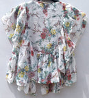 Girls Top Shrug White Base With Pink & Red Flowers & Yellow Leafs - RMFT000100001WPFYL
