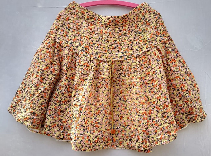 Women Yellow Base With Blue And Orange Cherries Skirt - RMFS005100002SWRYC1