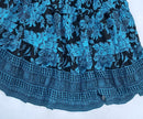 Women Skirt Black Colour With Blue Flower & Leafs - RMFS000100001BBLS