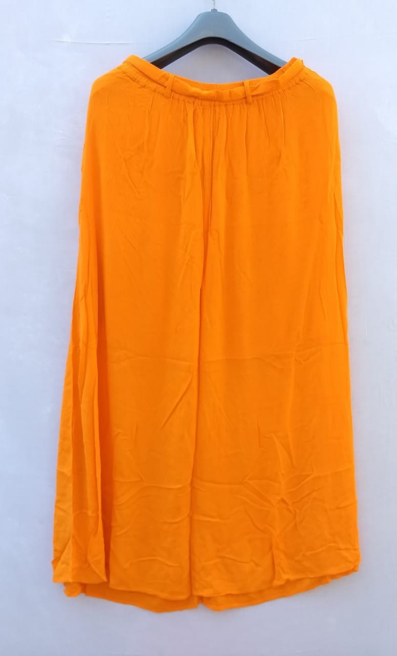 Women Imported Long Orange Skirt With Pocket - RMFS005100001OLSWP