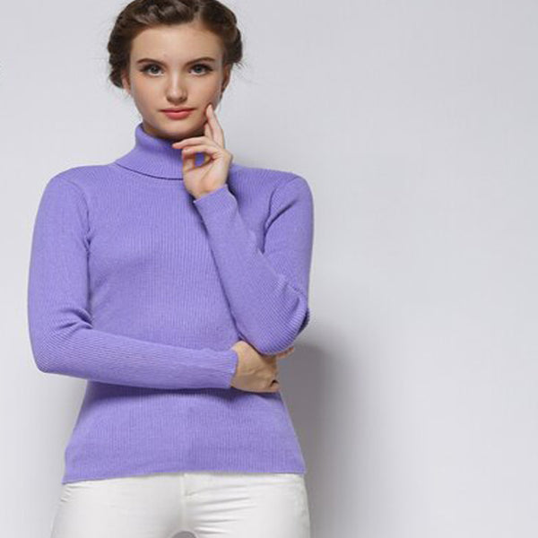 Women's Cool Lavender Turtle Neck Sweater