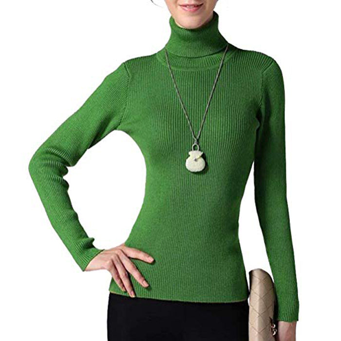 Women's Slim Fit Soft Turtle Neck Sweater