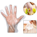 0670 Plastic Transparent Disposable Clear Gloves (White) (100Pc) - DeoDap