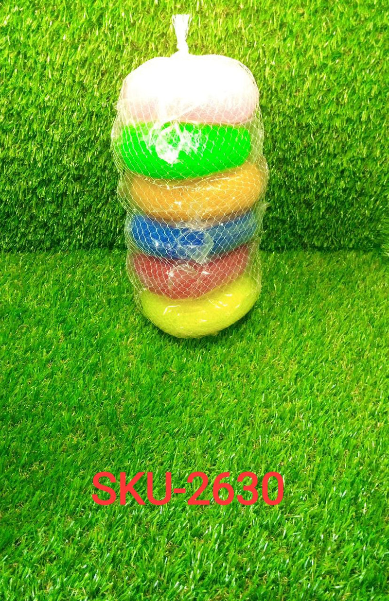 2630 Plastic Scrubber Round Nylon Scrubbers (Pack of 6) 